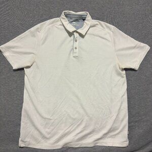 Tommy Bahama Polo Golf Shirt Mens Size L White Short sleeve Button u